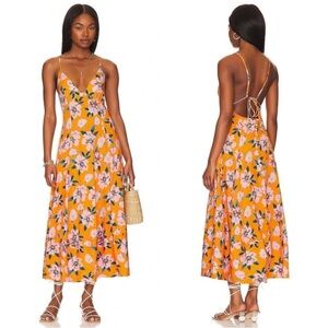 Free People Finer Things Floral Maxi Dress In Sunshine Combo Size XL